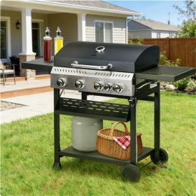 Outdoor burner, portable barbecue grill, barbecue grill, black