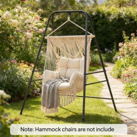Hammock chair frame, outdoor swing frame, supporting hammock, black
