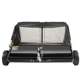 Tow Behind Lawn Sweeper, 50 in Pull Behind Lawn Sweeper, 26 cu. ft Large Capacity Leaf & Grass Collector
