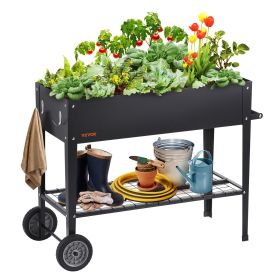 Raised Garden Bed, 42.5 x 19.5 x 31.5 inch Galvanized Metal Planter Box, Elevated Outdoor Planting Boxes with Legs