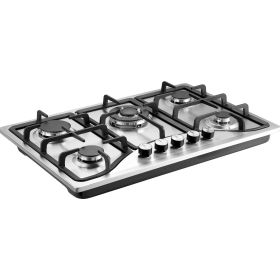 30-inch Gas Cooktop, 5 Burners Built-in Gas Stove Top, Max 12250BTU NG/LPG Convertible Stainless Steel Natural Gas Hob