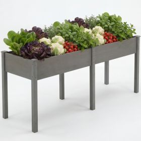 A Legged Elevated Flower Pot, An Outdoor Planting Box With Padding, Used For Growing Herbs, Flowers And Vegetables (Option: Grey72x23IN)