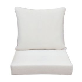Outdoor Deep Seat Cushion Set, Waterproof & Fade Resistant Patio Chair Replacement Cushions for Outdoor Furniture, Removable and Washable Cover (Color: Beige)